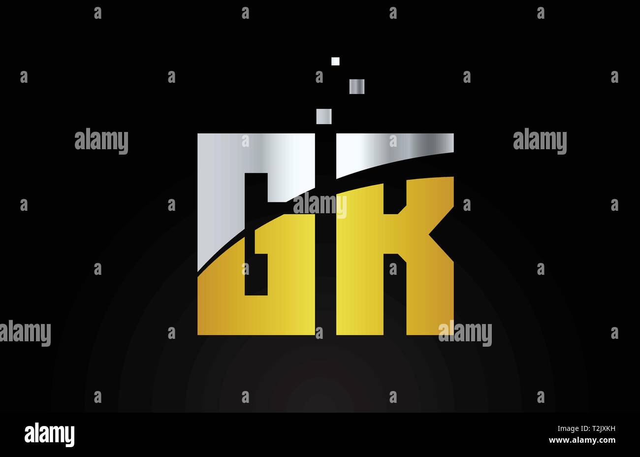gold golden silver metallic color alphabet letter GR G R logo ...