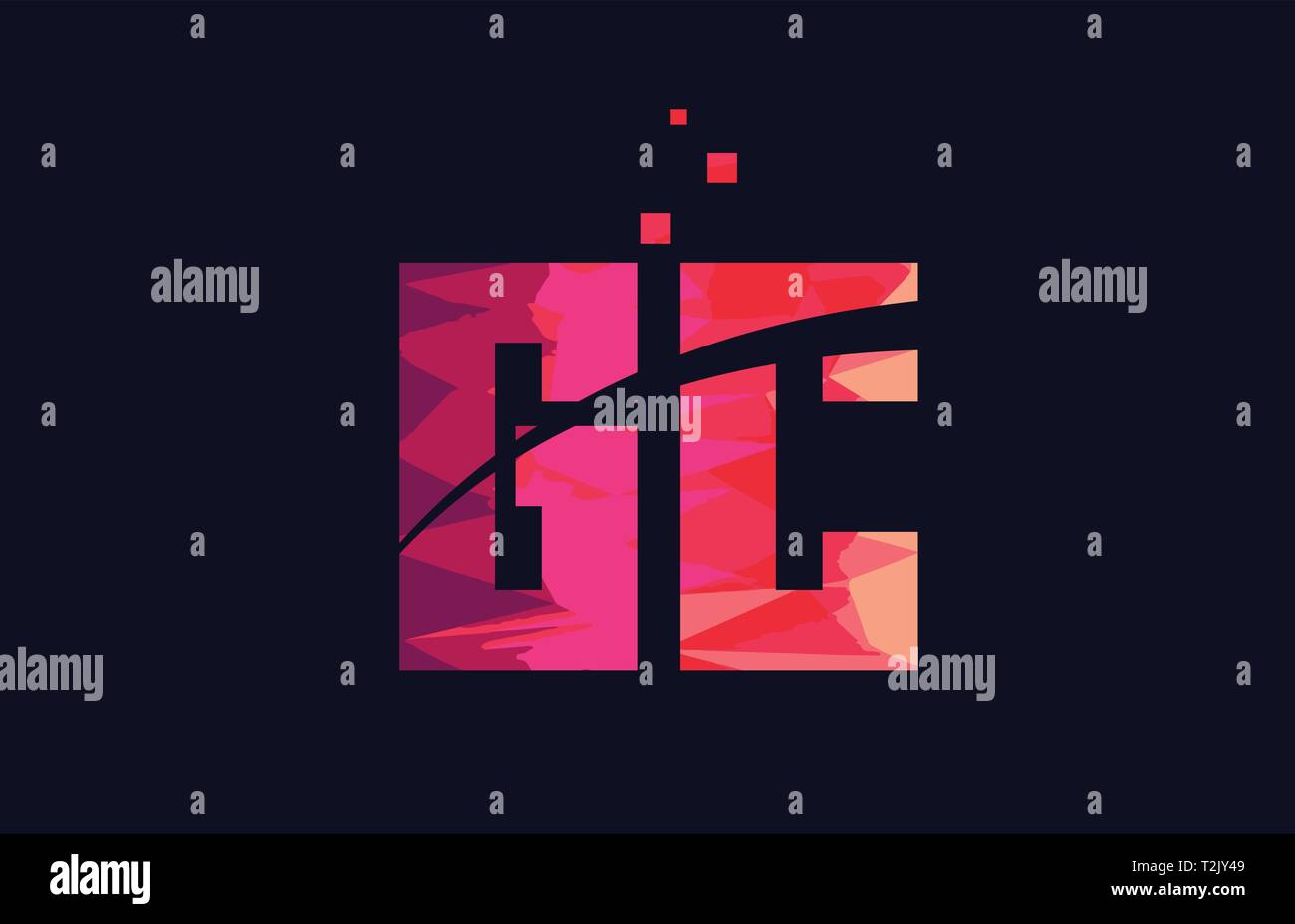 pink blue background color alphabet letter GC G C logo combination ...