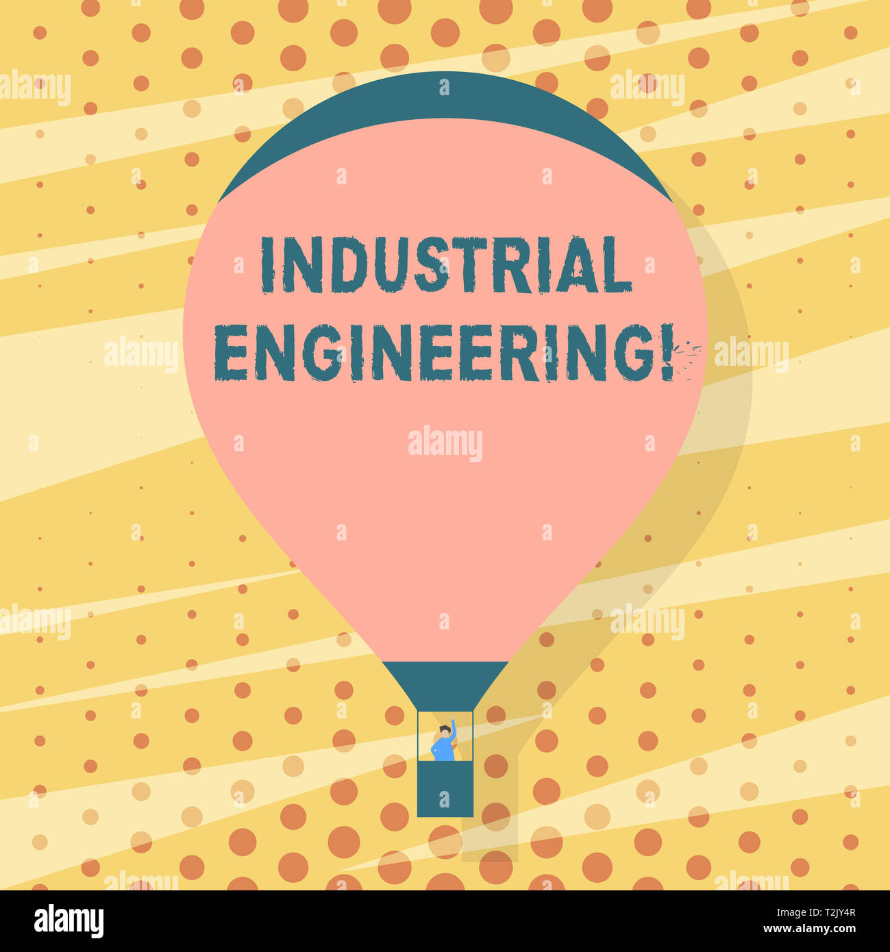 Handwriting text writing Industrial Engineering. Conceptual photo field or study that focuses on industrial processes Blank Pink Hot Air Balloon Float Stock Photo