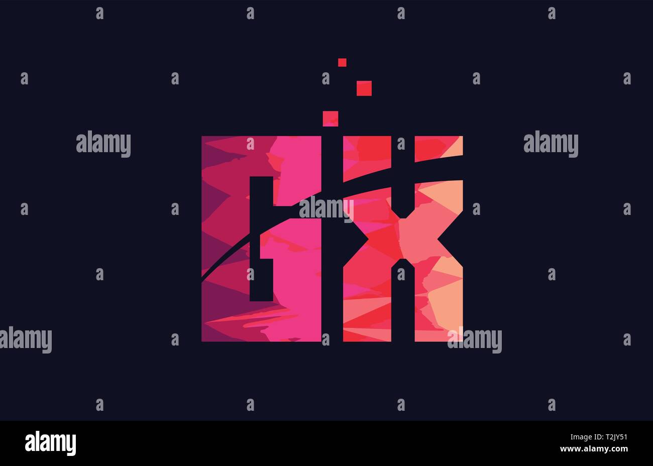 pink blue background color alphabet letter GX G X logo combination ...