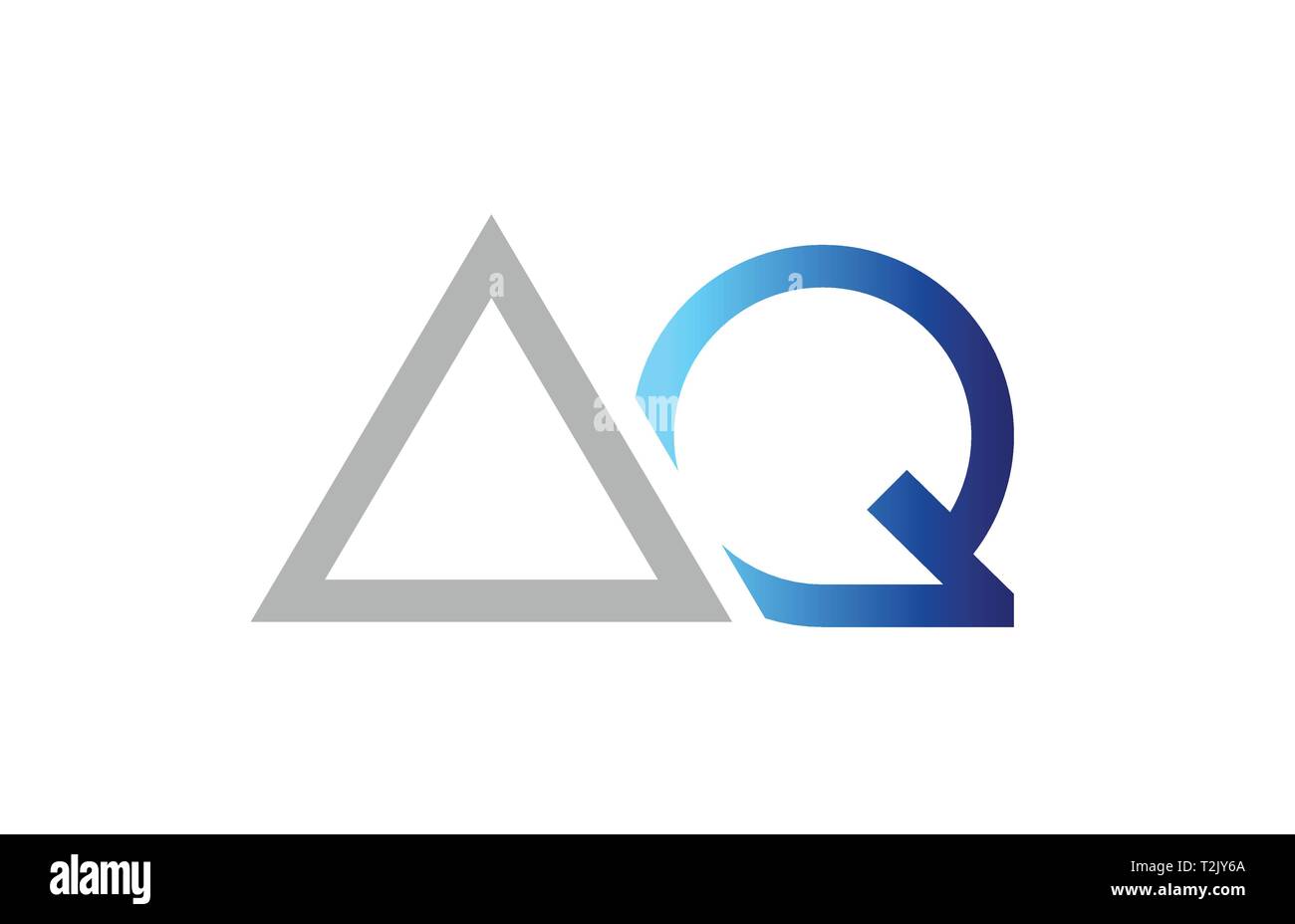 blue grey alphabet letter logo combination aq a q design suitable for a ...