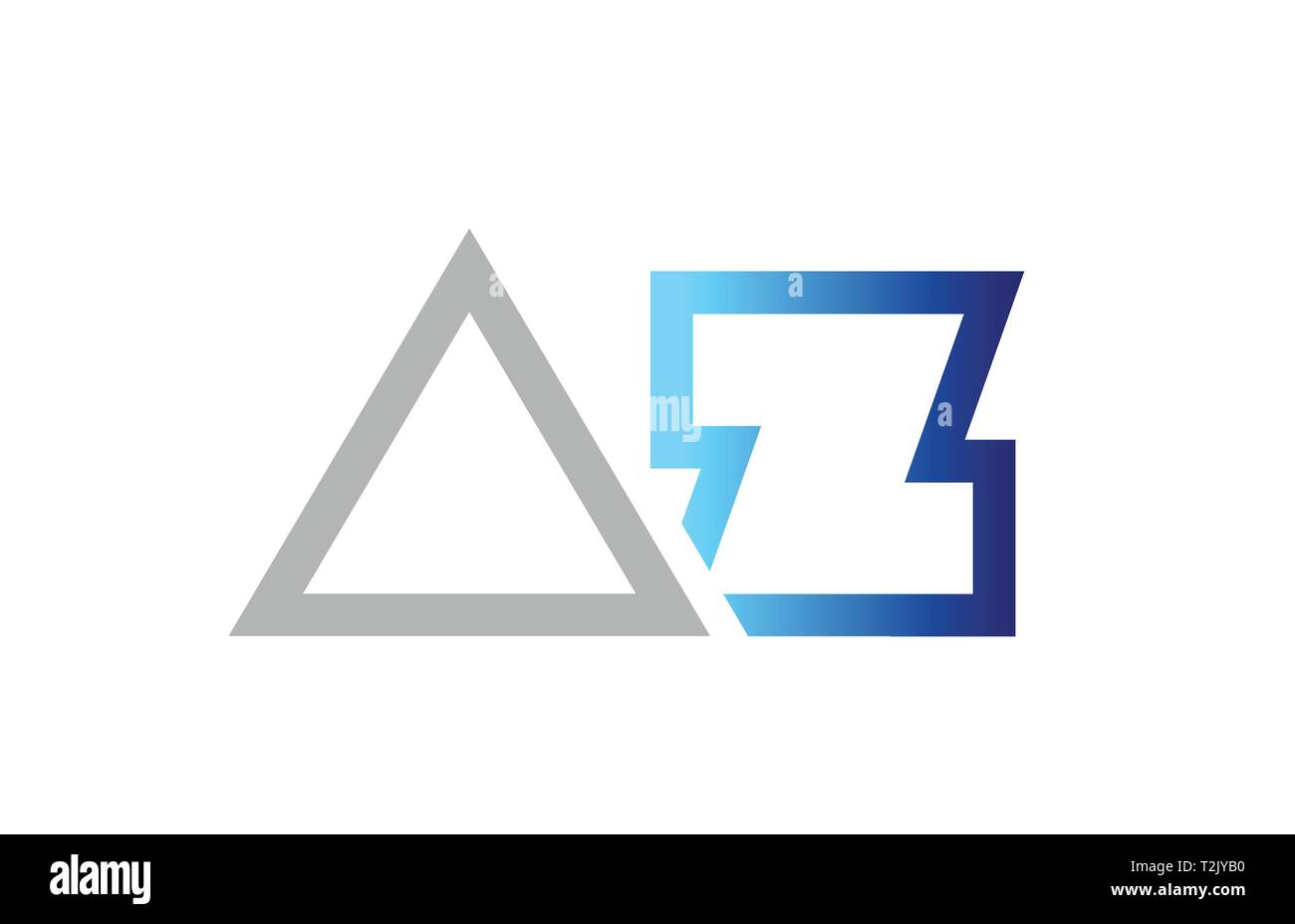 blue grey alphabet letter logo combination az a z design suitable for a ...