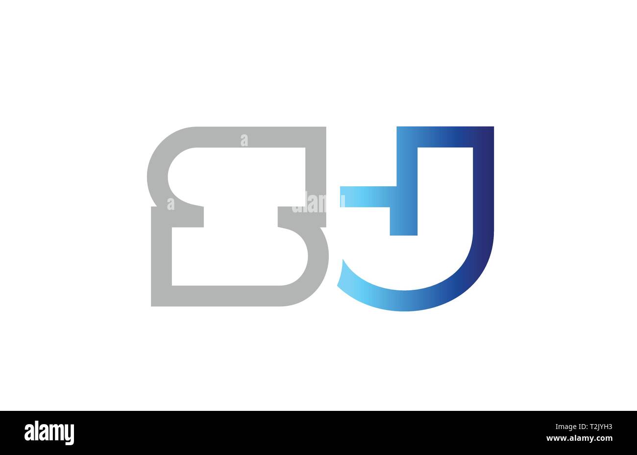 blue grey alphabet letter logo combination sj s j design suitable for a company or business Stock Vector