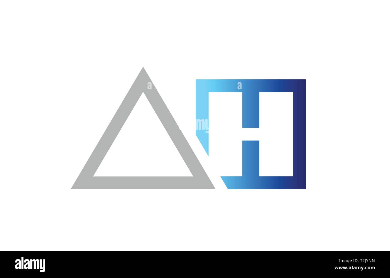 blue grey alphabet letter logo combination ah a h design suitable for a ...