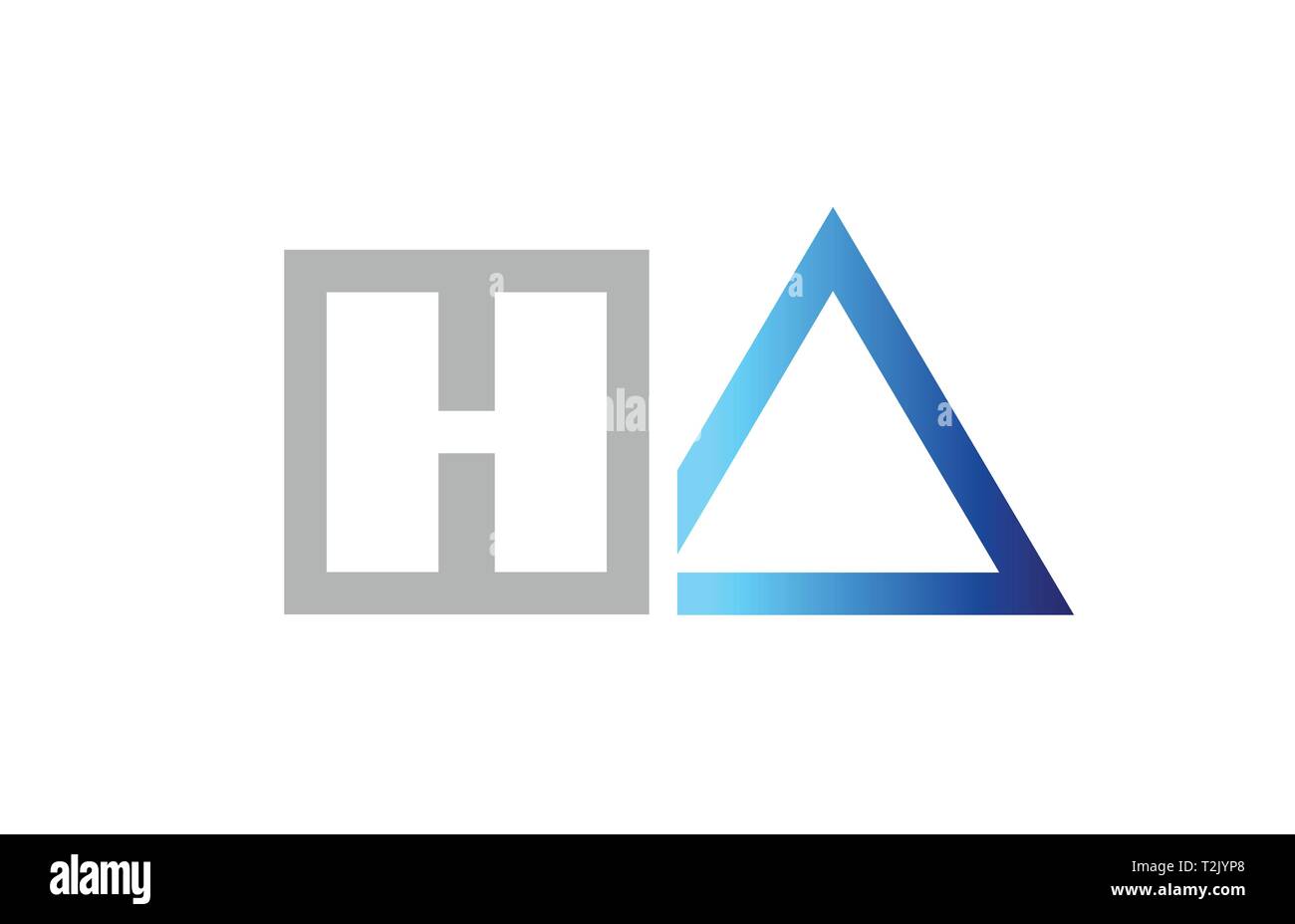 blue grey alphabet letter logo combination ha h a design suitable for a ...