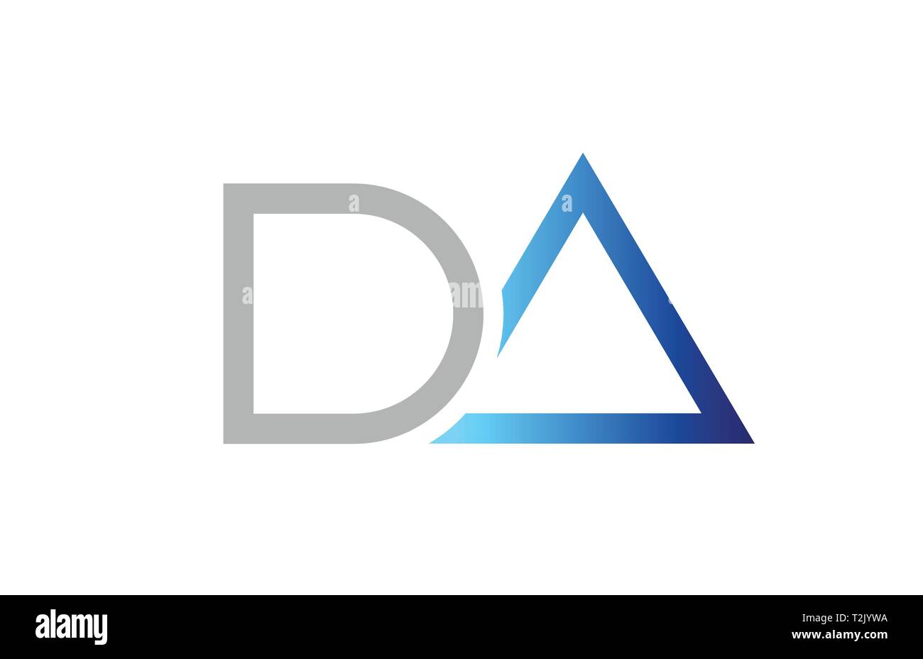 blue grey alphabet letter logo combination da d a design suitable for a ...