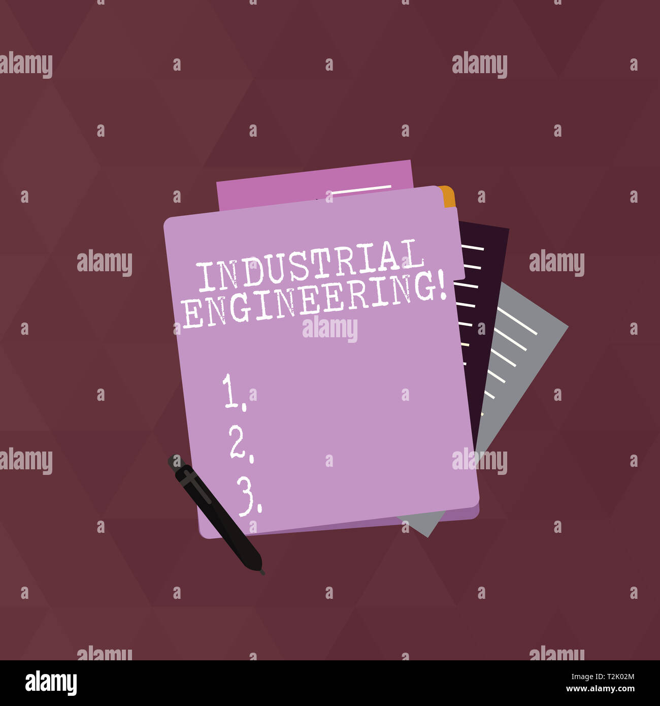 Writing note showing Industrial Engineering. Business concept for field or study that focuses on industrial processes Lined Paper Stationery Partly in Stock Photo