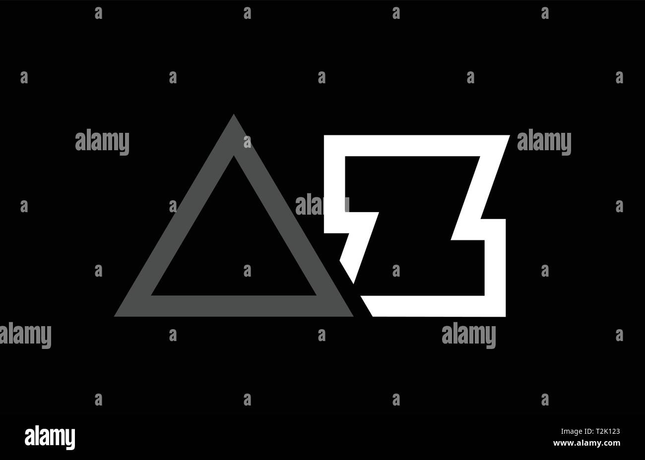 white black grey alphabet letter logo combination az a z design ...