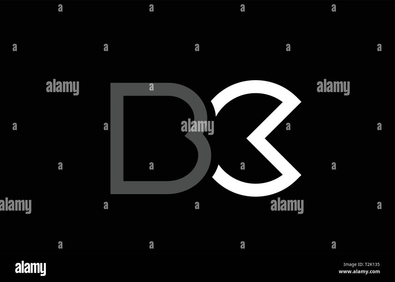 white black grey alphabet letter logo combination bc b c design ...