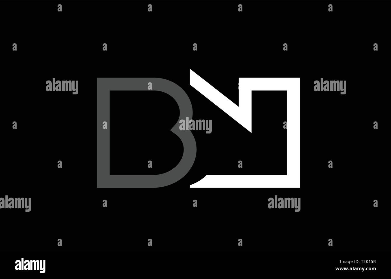 white black grey alphabet letter logo combination bn b n design ...