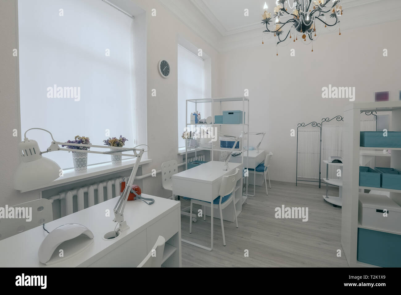 Interior Of Empty Modern Nail Salon Stock Photo 242593073