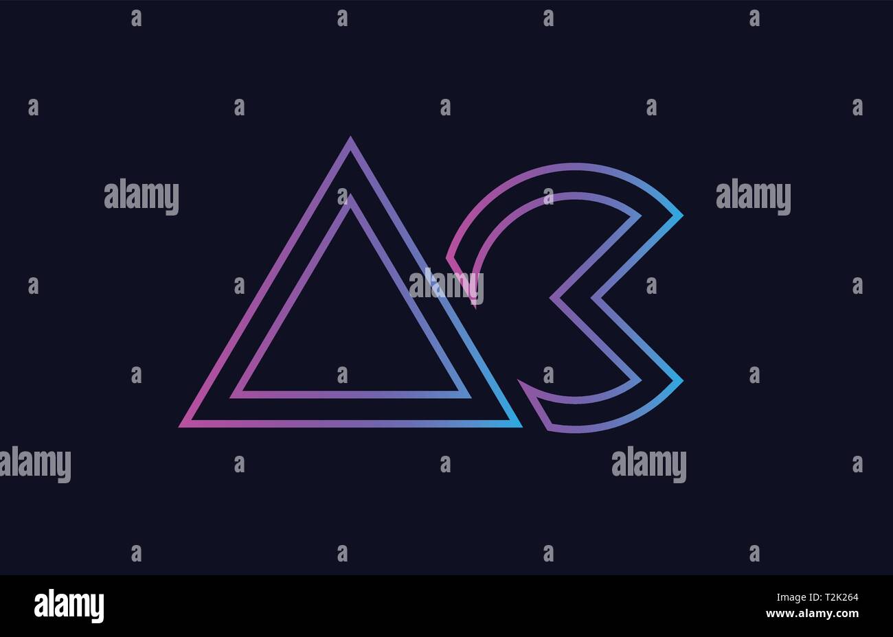 blue pink alphabet letter logo combination ac a c design suitable for a ...