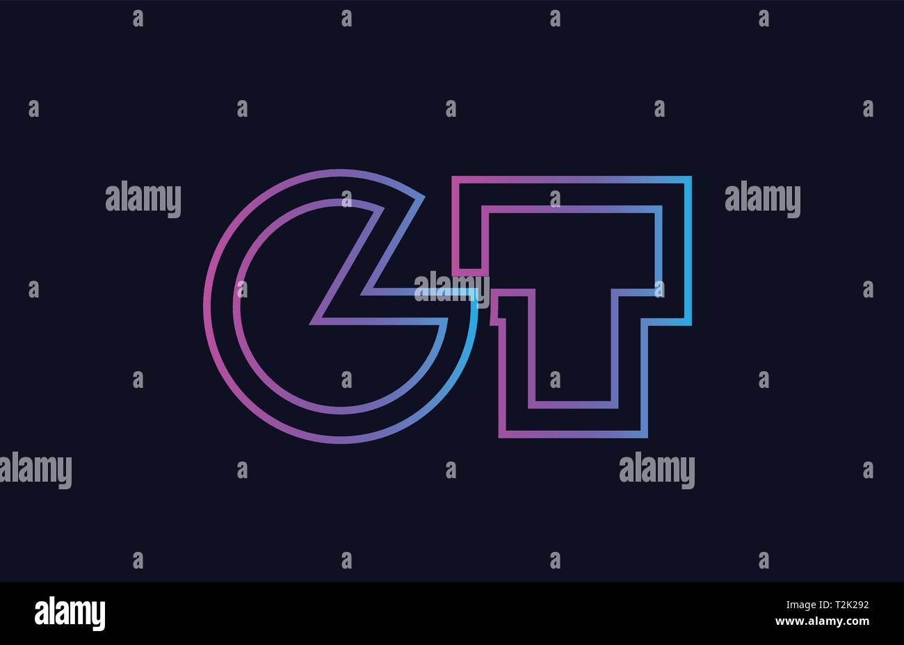 blue pink alphabet letter logo combination gt g t design suitable for a ...