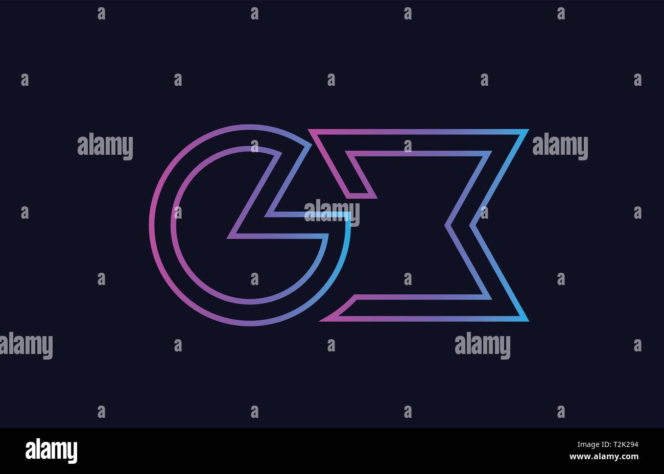 blue pink alphabet letter logo combination gx g x design suitable for a ...