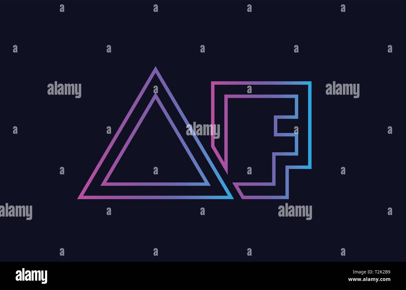 blue pink alphabet letter logo combination af a f design suitable for a ...