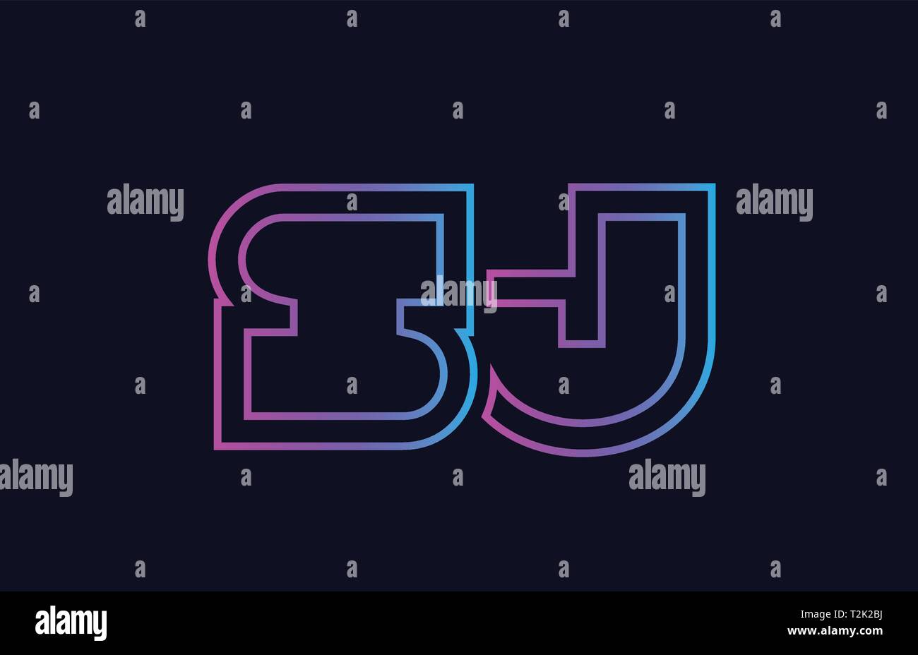 blue pink alphabet letter logo combination sj s j design suitable for a company or business Stock Vector