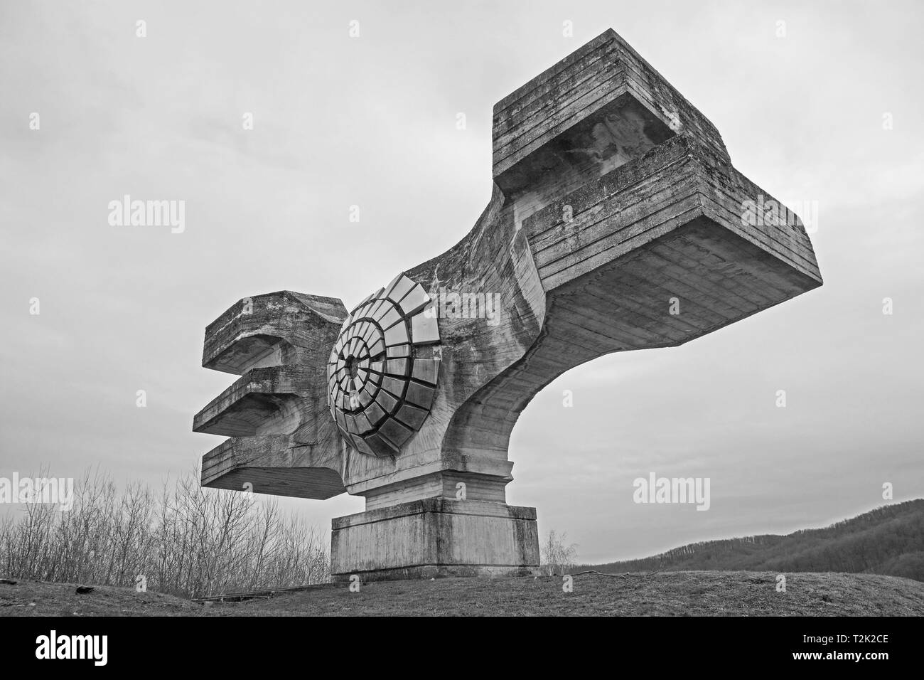 Podgaric, Croatia - December 30th 2018. The Monument to the Revolution of the People of Moslavina in Bjelovar-Bilogora County, central Croatia Stock Photo