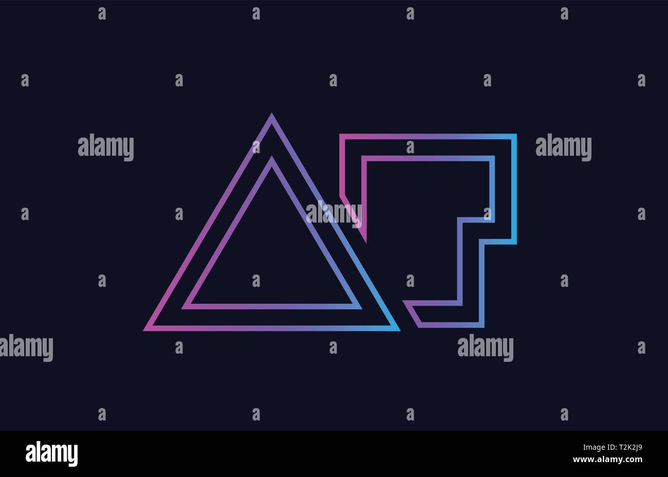 blue pink alphabet letter logo combination at a t design suitable for a ...