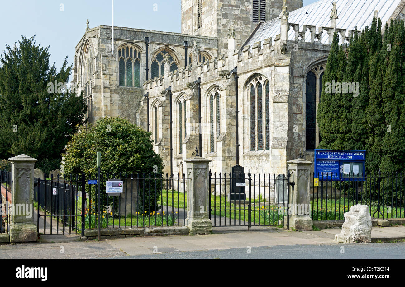 Church of St Mary the Virgin, in the village of Hemingborough, East Yorkshire, England UK Stock Photo