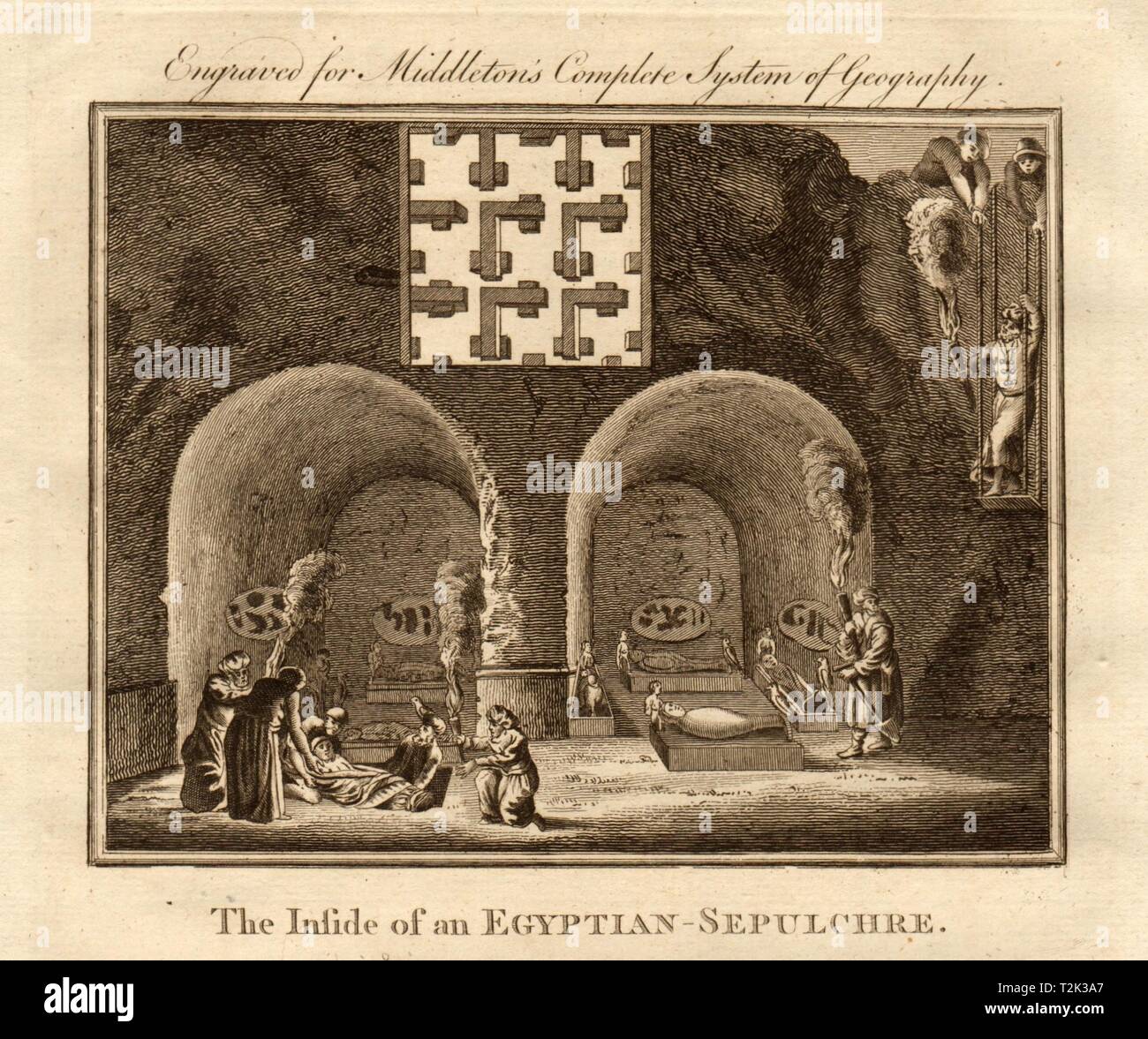 'The inside of an Egyptian sepulchre'. MIDDLETON 1779 old antique print Stock Photo