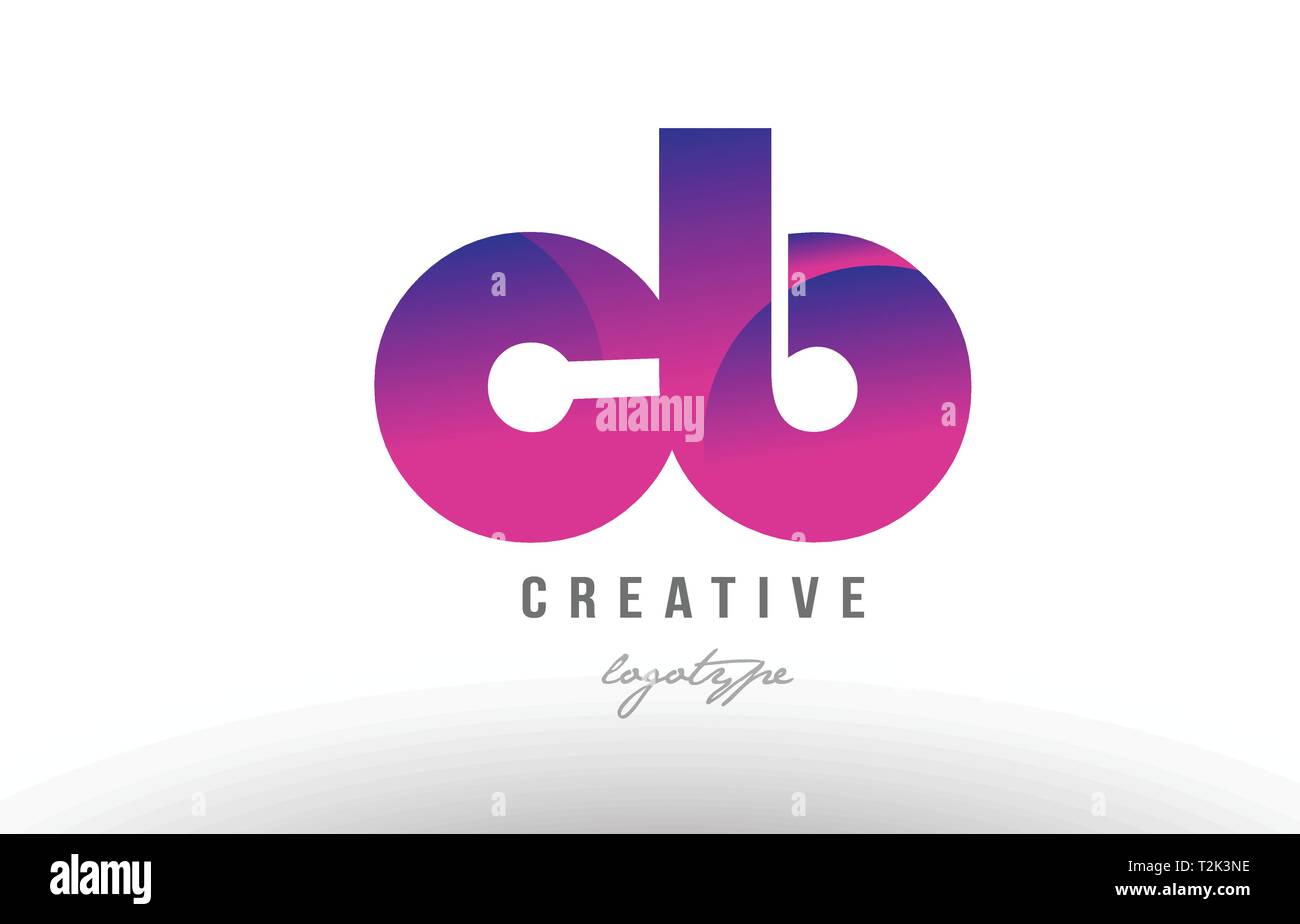 Design of alphabet letter logo combination cb c b with pink gradient ...