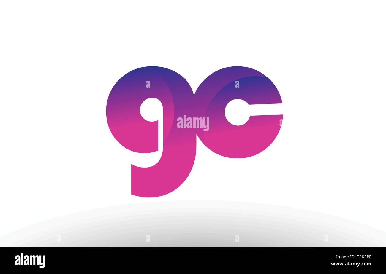 Design of alphabet letter logo combination gc g c with pink gradient ...