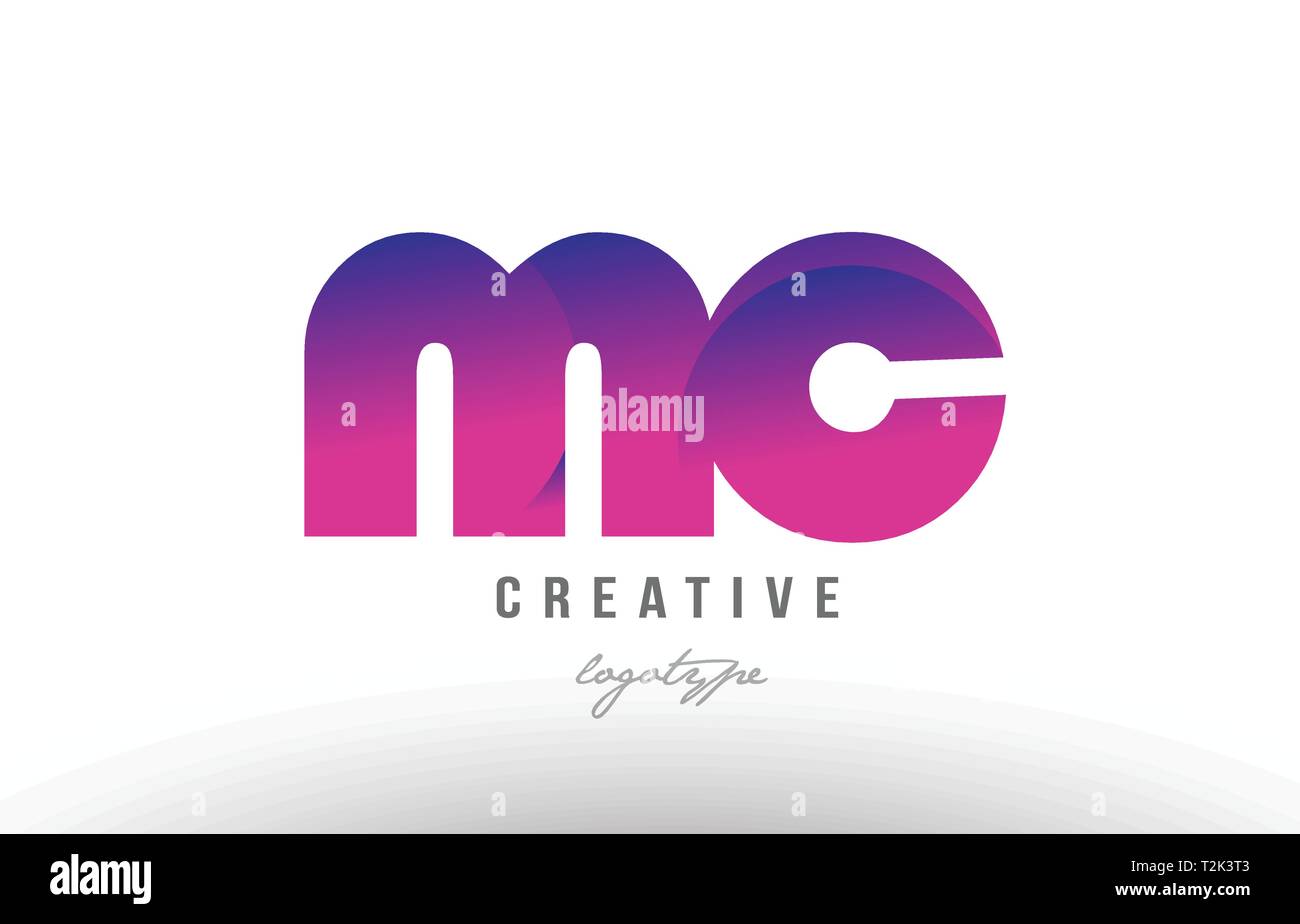 Design of alphabet letter logo combination mc m c with pink gradient ...