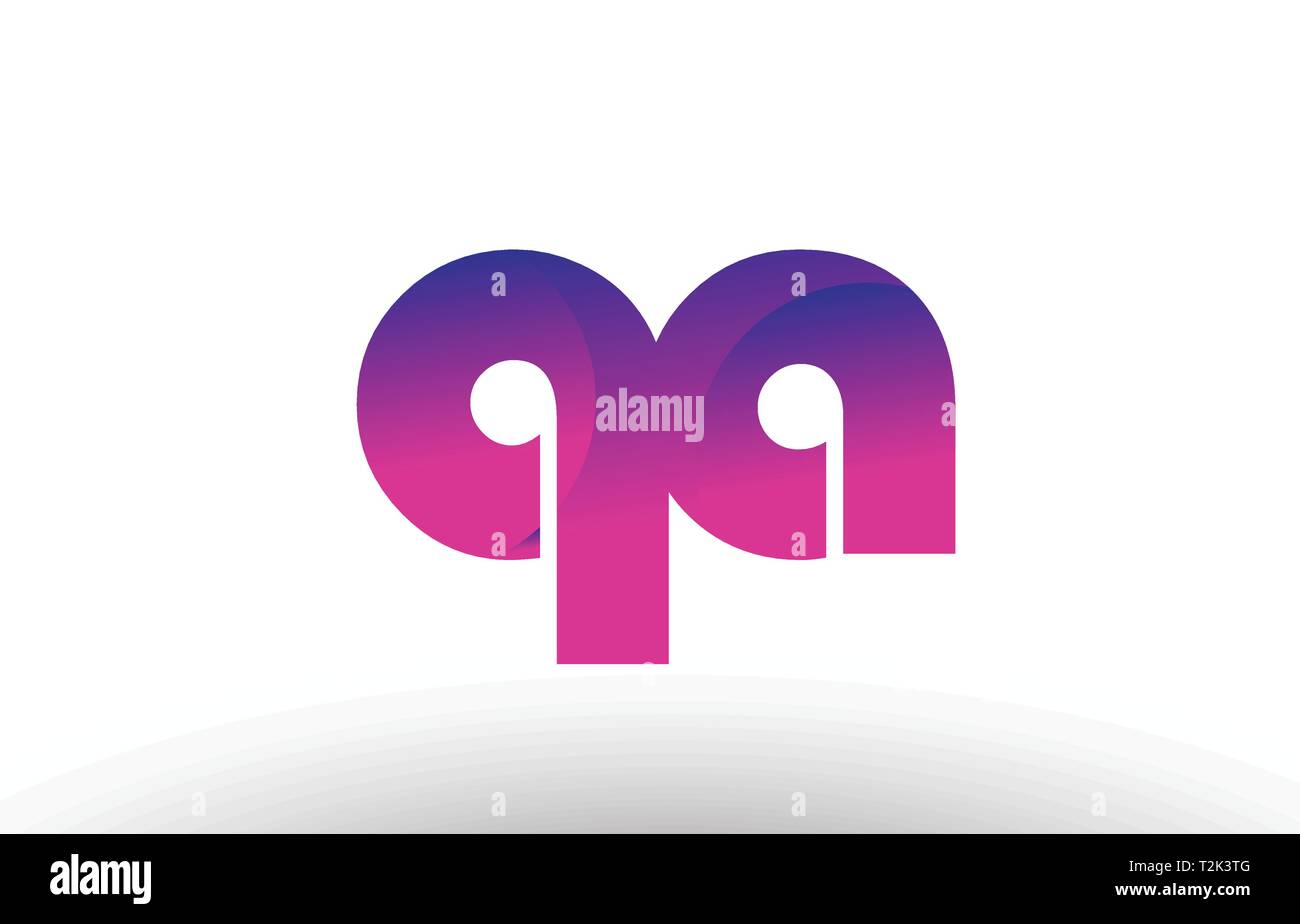 Design of alphabet letter logo combination qa q a with pink gradient ...