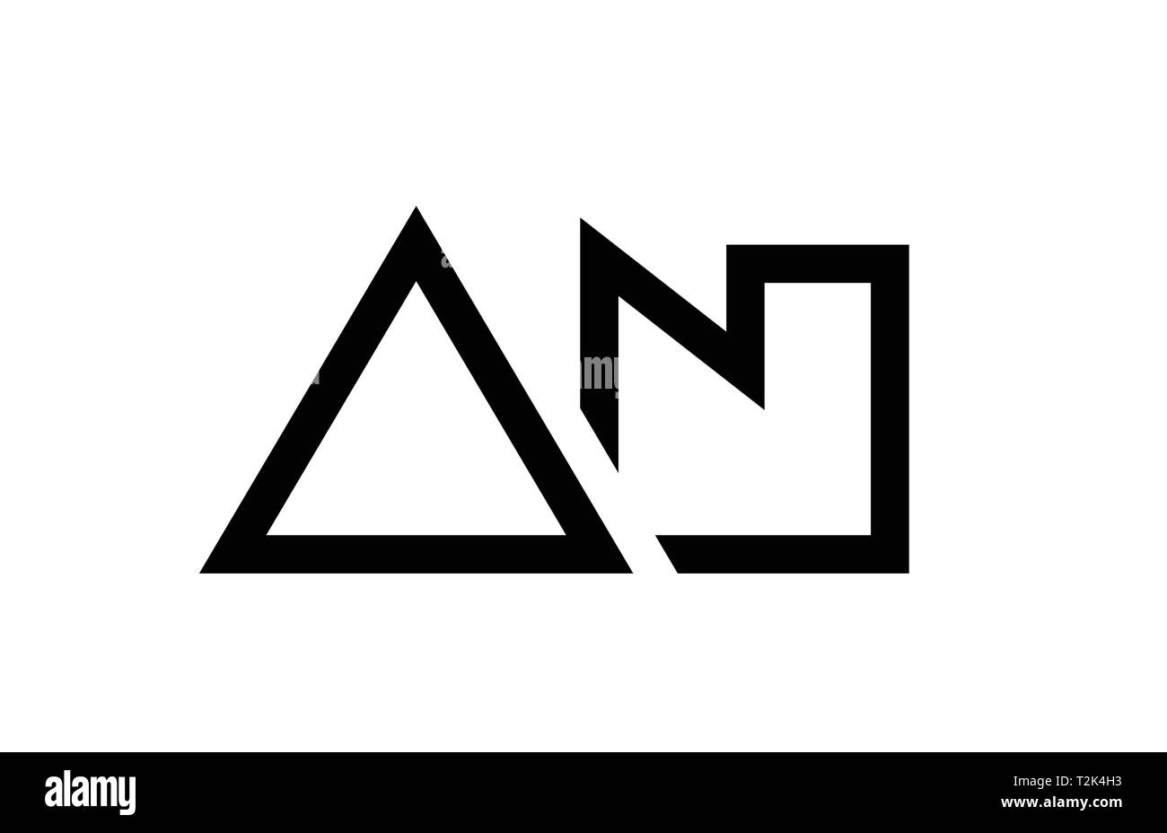 black and white alphabet letter logo combination an a n design suitable ...