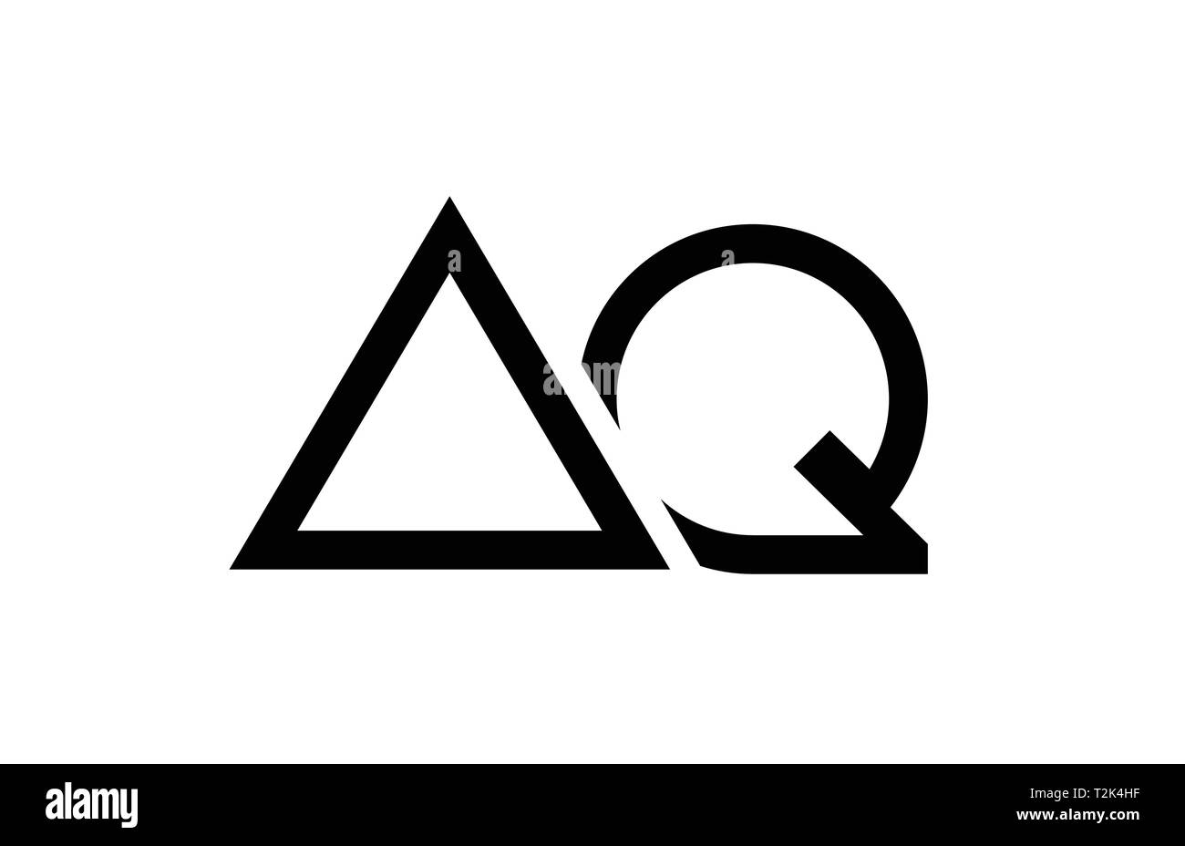 black and white alphabet letter logo combination aq a q design suitable ...