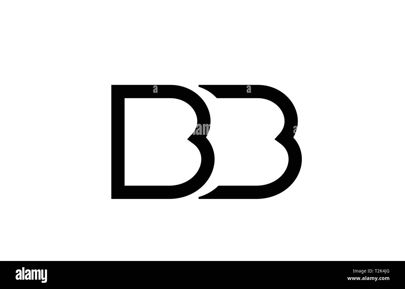 black and white alphabet letter logo combination bb b b design suitable ...