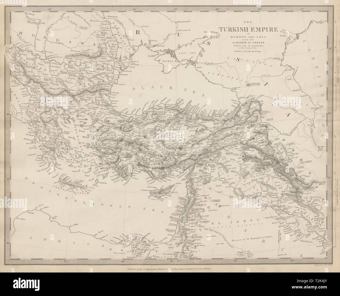 OTTOMAN EMPIRE in Europe & Asia. Greece & British Ionian Islands. SDUK