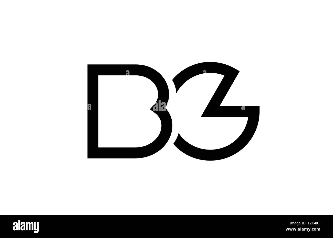 black and white alphabet letter logo combination bg b g design suitable