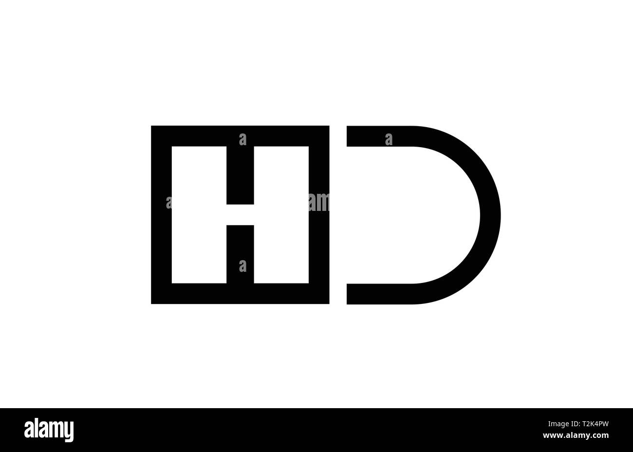 black and white alphabet letter logo combination hd h d design suitable ...