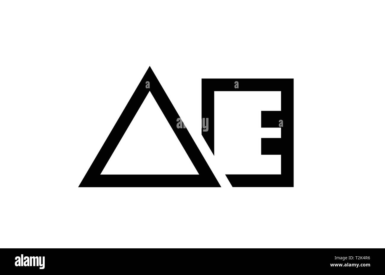 black and white alphabet letter logo combination ae a e design suitable ...