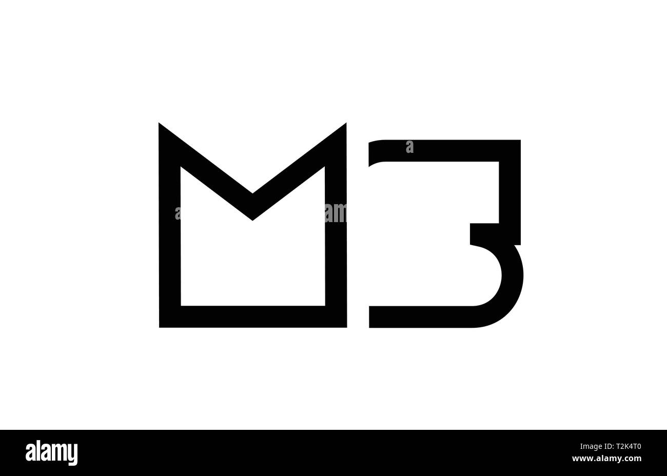 black and white alphabet letter logo combination ms m s design suitable ...