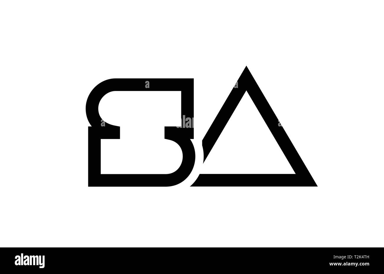 black and white alphabet letter logo combination sa s a design suitable ...