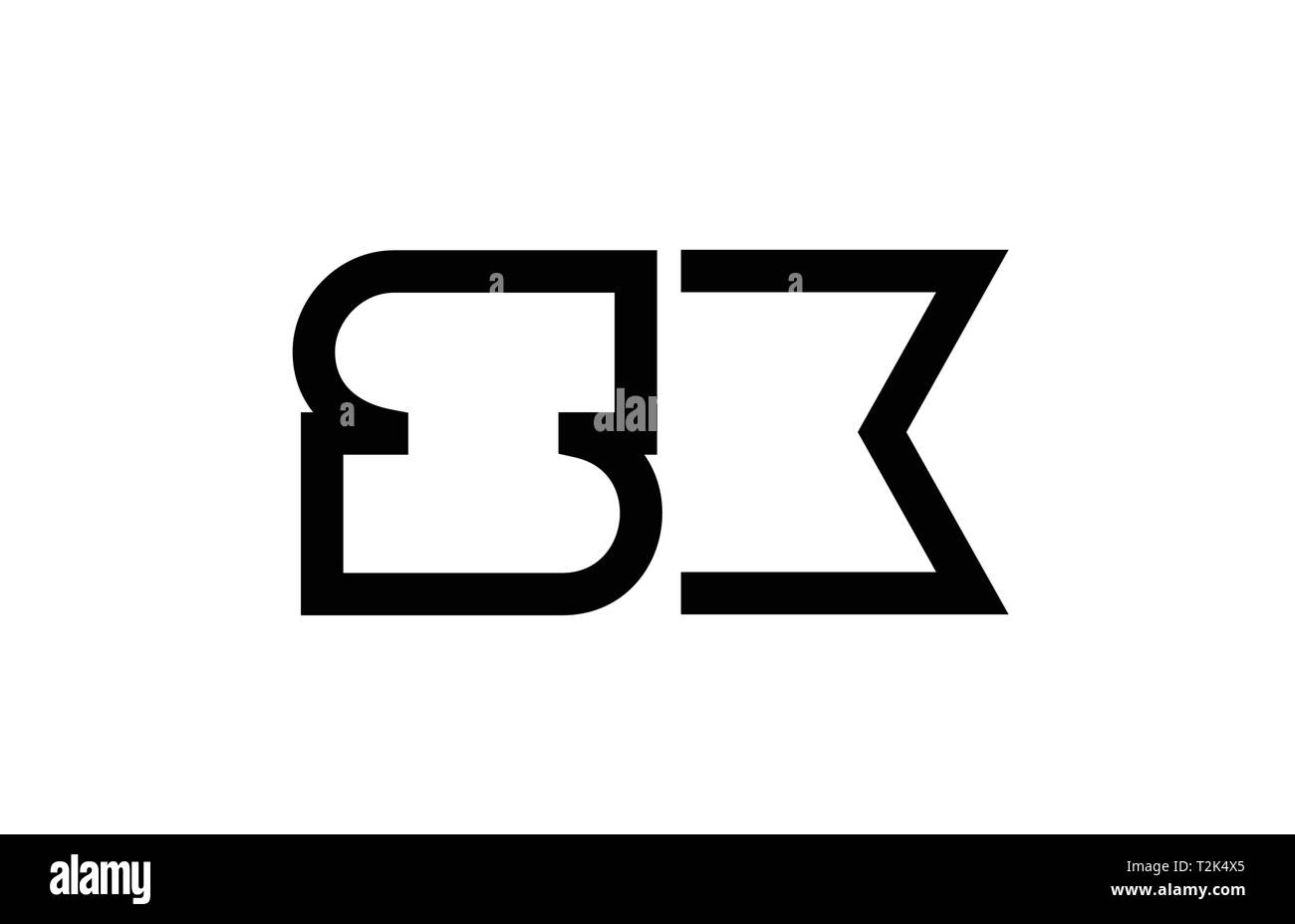 black and white alphabet letter logo combination sx s x design suitable ...