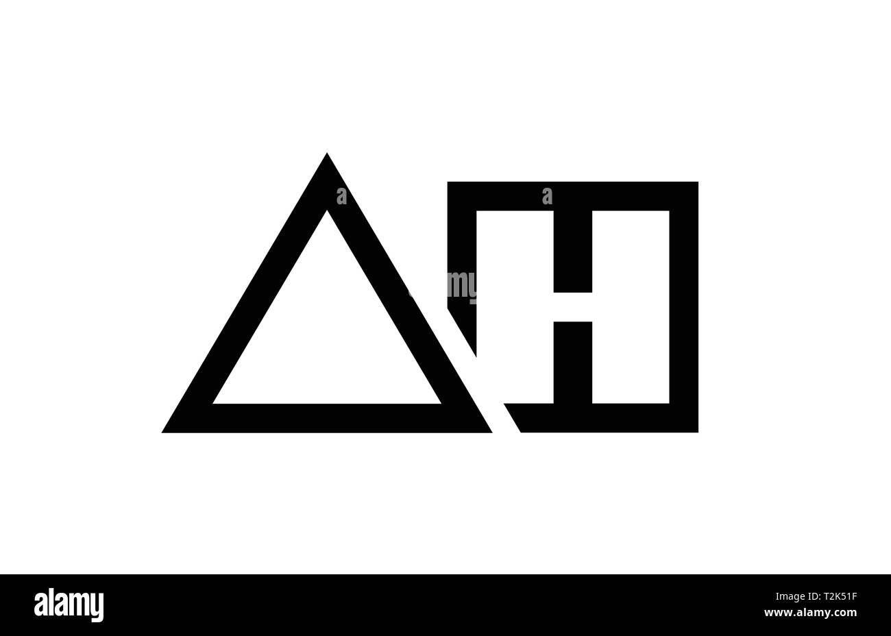 black and white alphabet letter logo combination ah a h design suitable ...