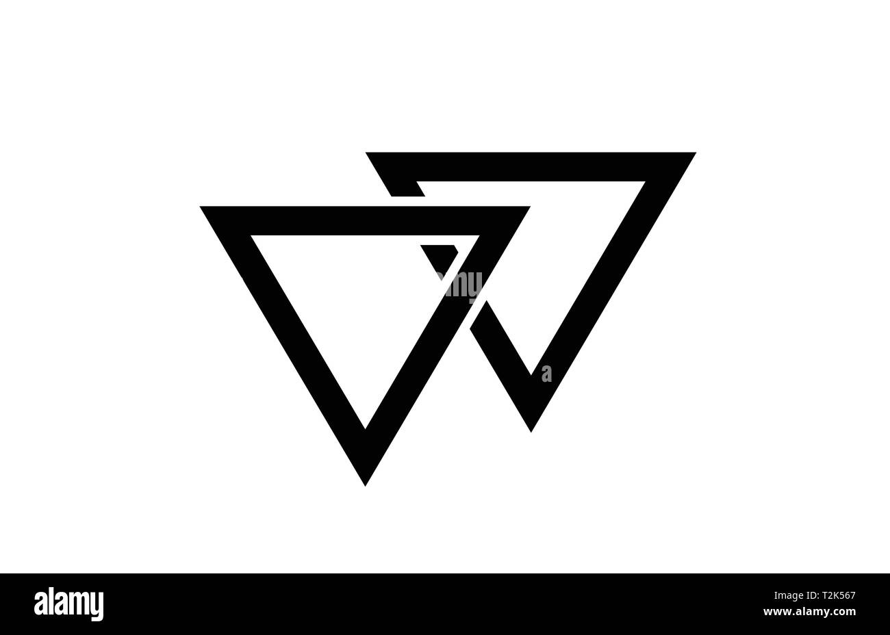 black and white alphabet letter logo combination vv v v design suitable ...
