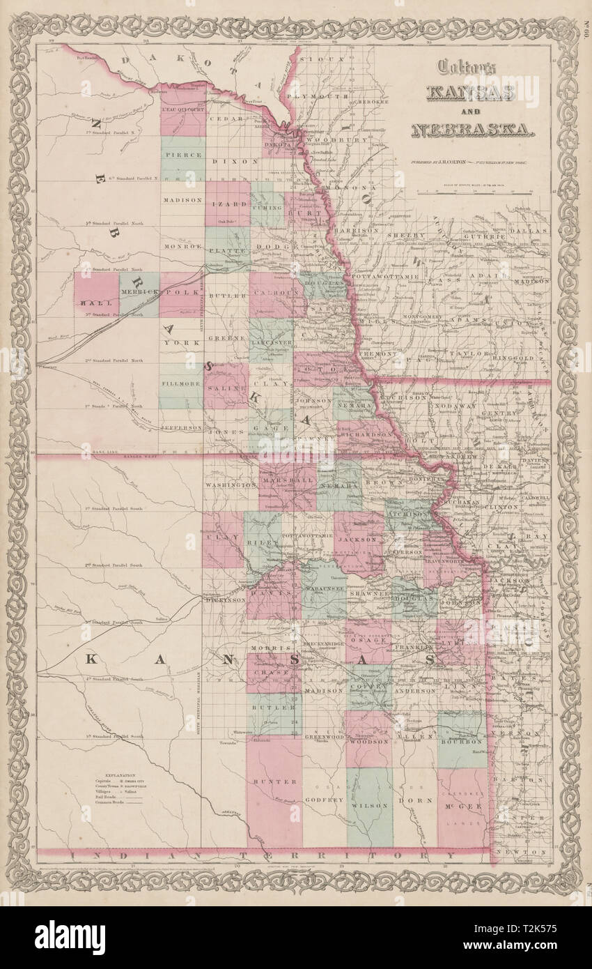 Greenwood Maps Fremont County Wyoming Antique Map Of Nebraska High Resolution Stock Photography And Images - Alamy