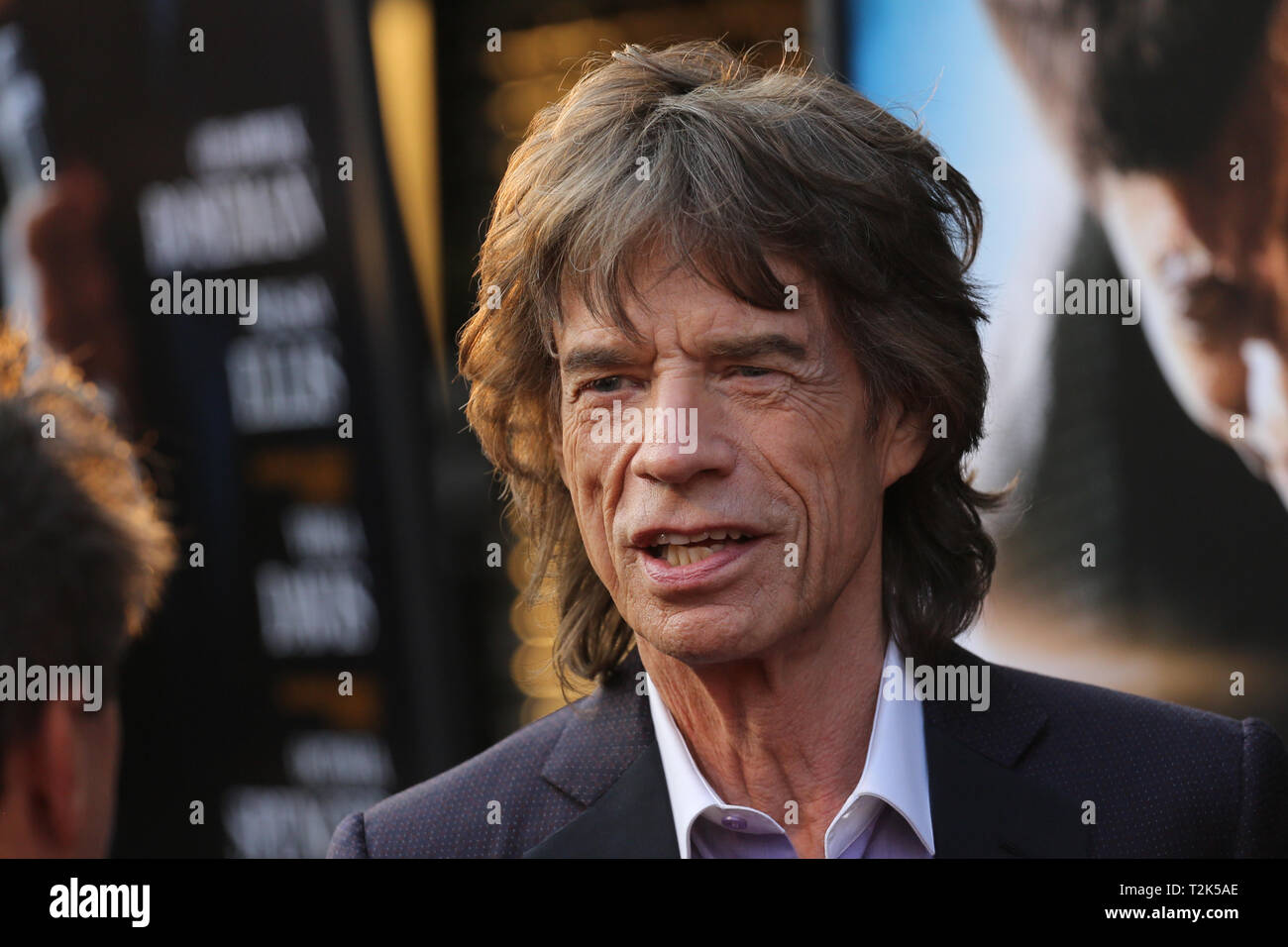 Musician Mick Jagger attends the 'Get On Up' premiere at The Apollo Theater on July 21, 2014 in New York City. Stock Photo