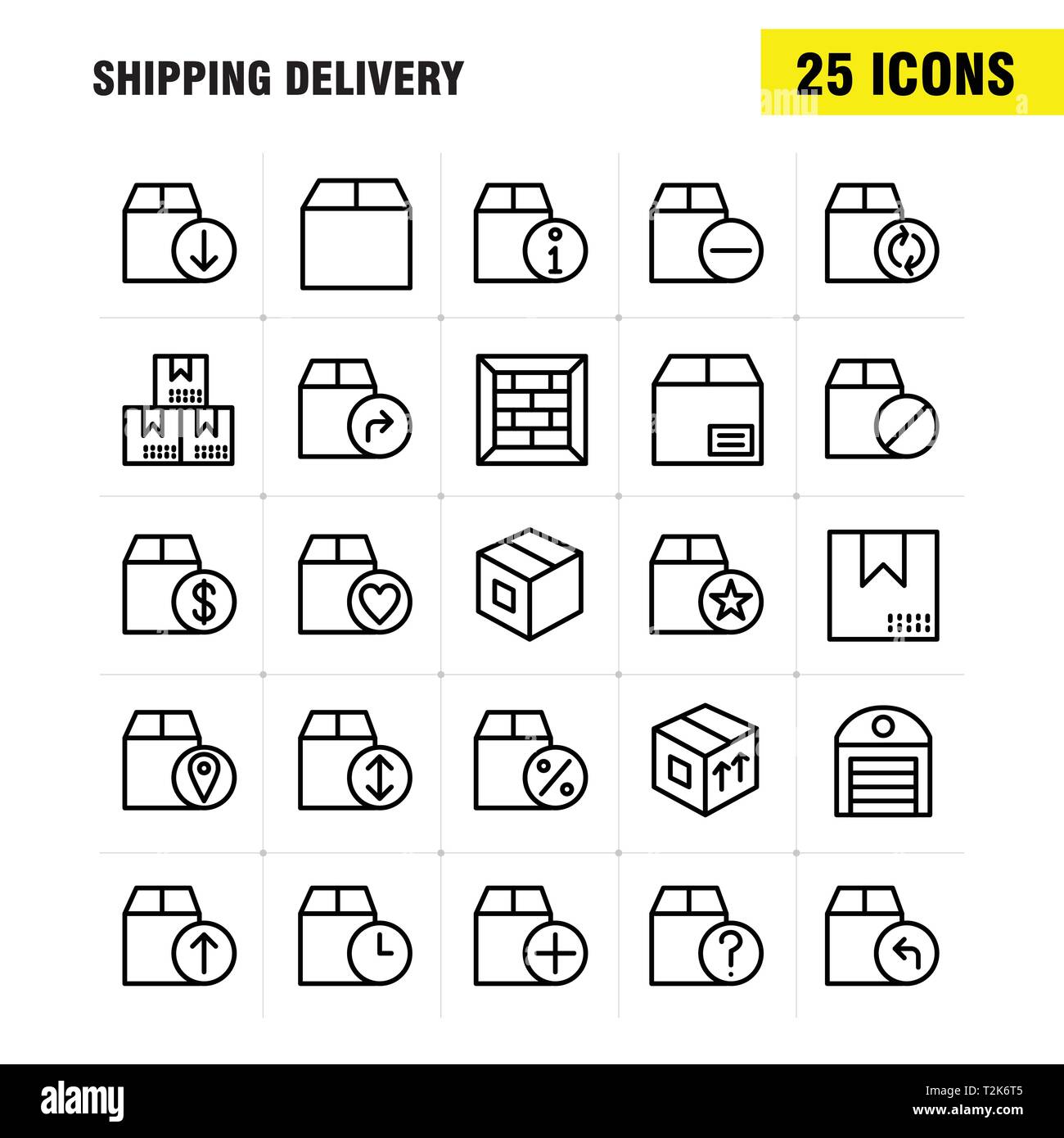 Unboxing - Free shipping and delivery icons