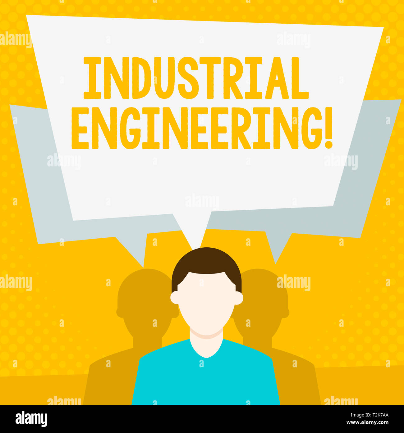 Conceptual hand writing showing Industrial Engineering. Concept meaning field or study that focuses on industrial processes Faceless Man has Two Shado Stock Photo