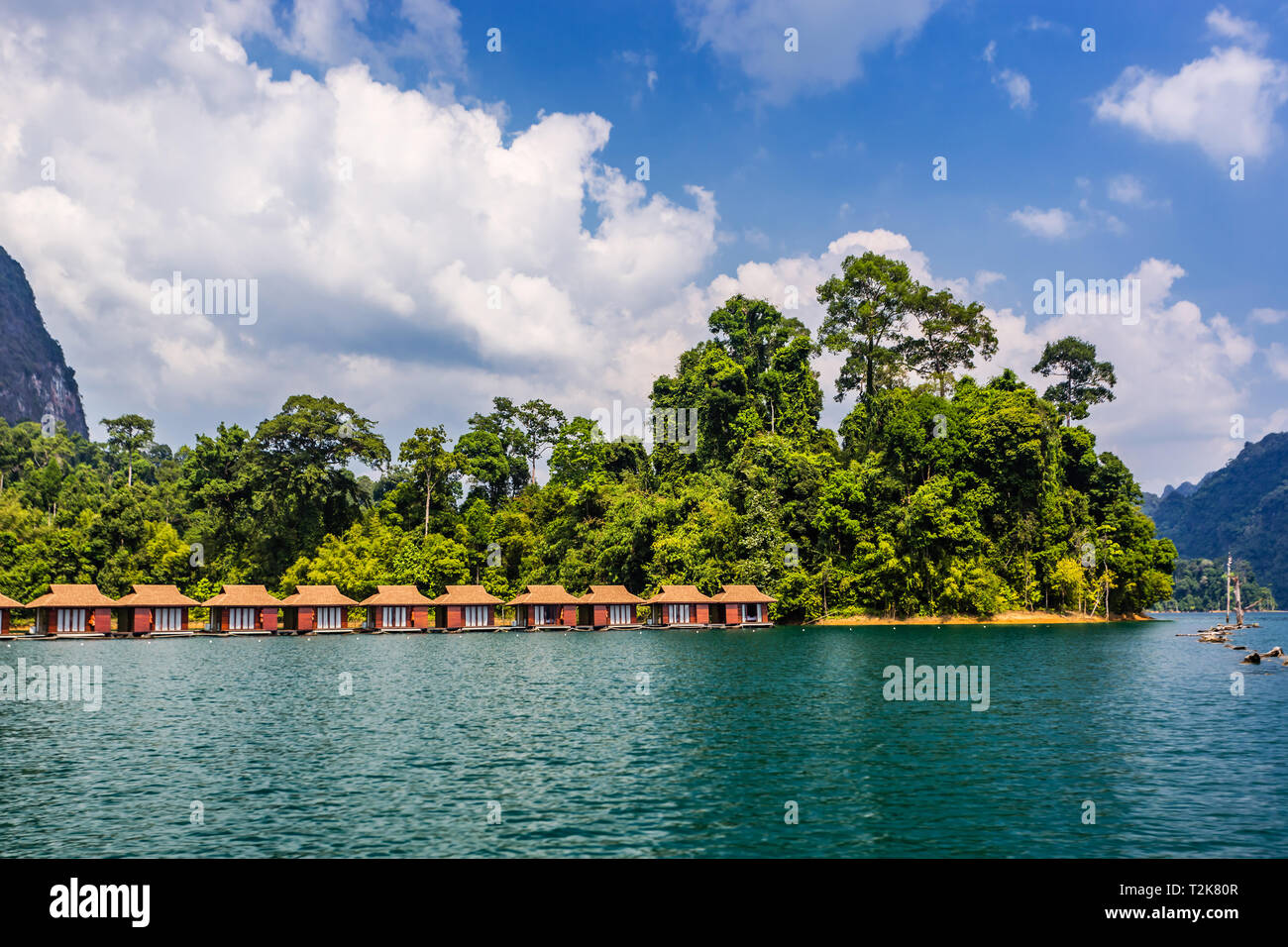 Floating Bungalows at Khao Sok National Park, Cheow Lan Lake, Surat