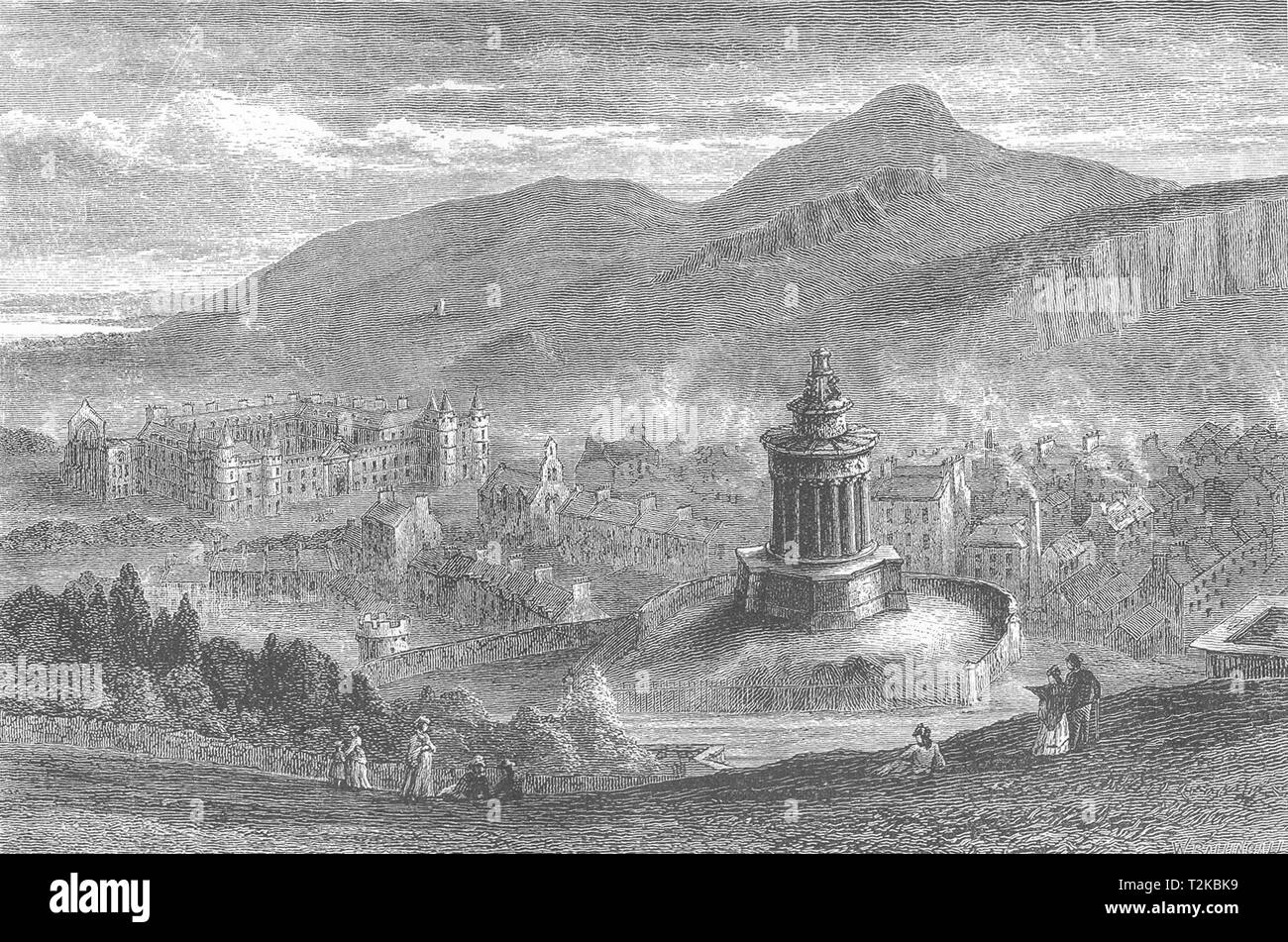 SCOTLAND. View from the Burns Monument, Calton Hill c1886 old antique print Stock Photo