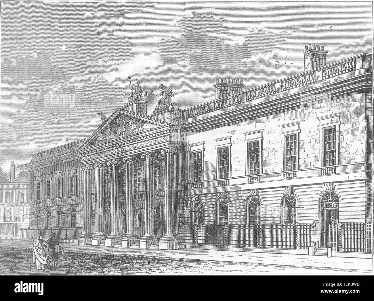 LONDON. The old East India House c1880 antique vintage print picture Stock Photo