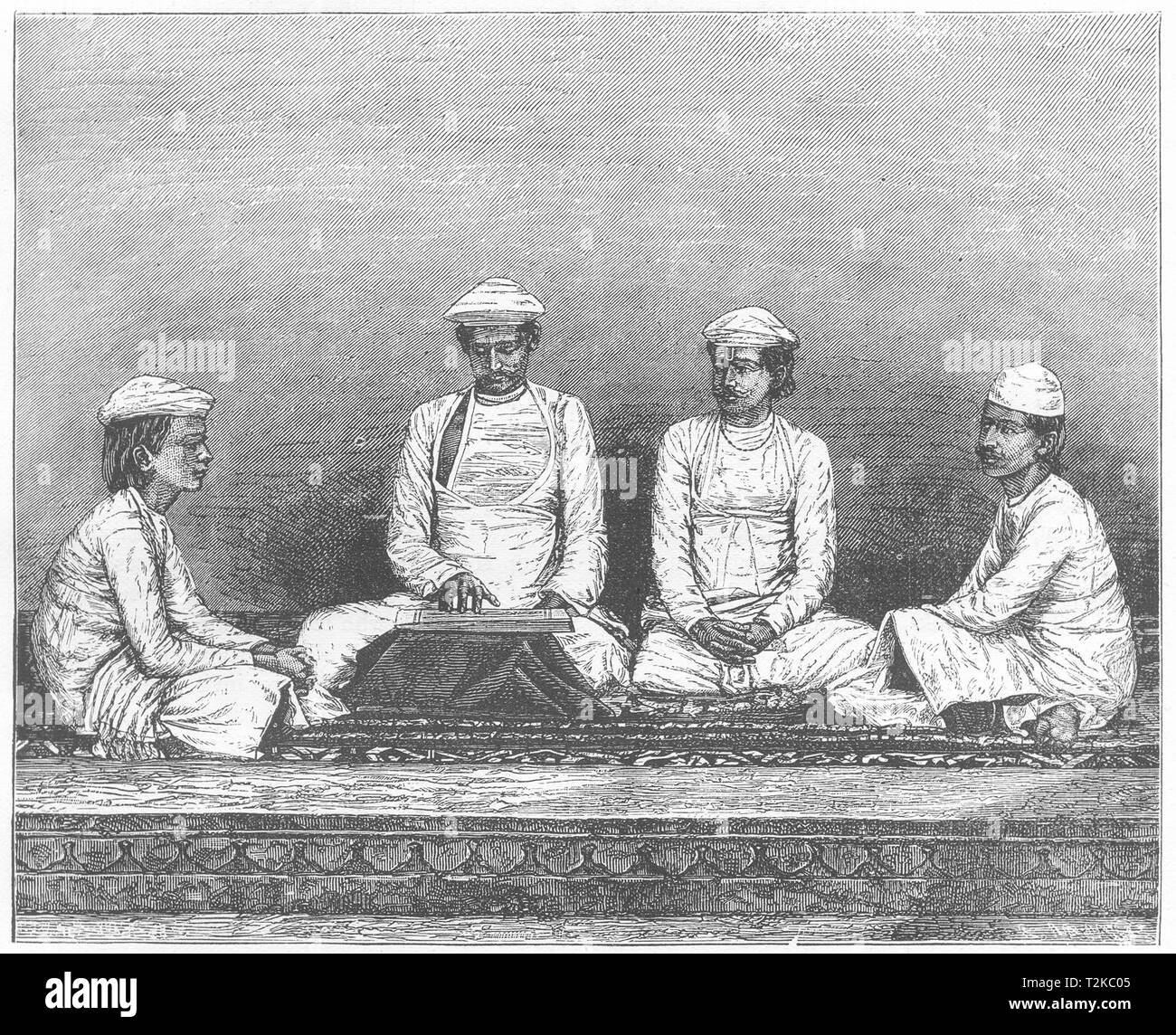 INDIA. Group of Brahmins c1880 old antique vintage print picture Stock Photo