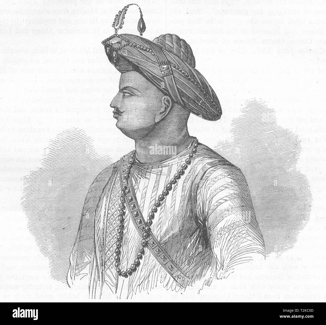 INDIA. Tipu Sultan c1880 old antique vintage print picture Stock Photo