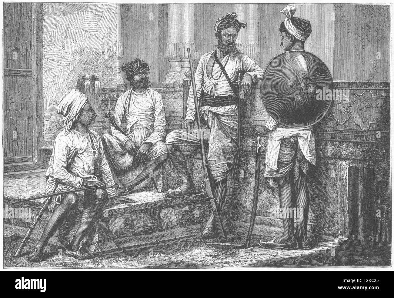INDIA. Group of Rajputs c1880 old antique vintage print picture Stock Photo
